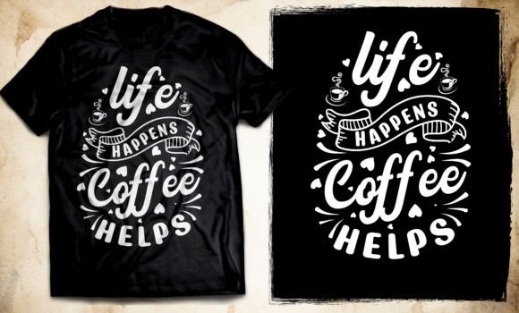 Reviewing the Typography Coffee T-Shirt Design for Embroidery